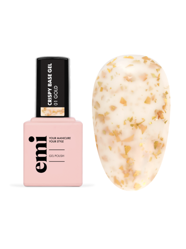 E.MiLac Crispy Base Gel #01 Gold, 9 ml.