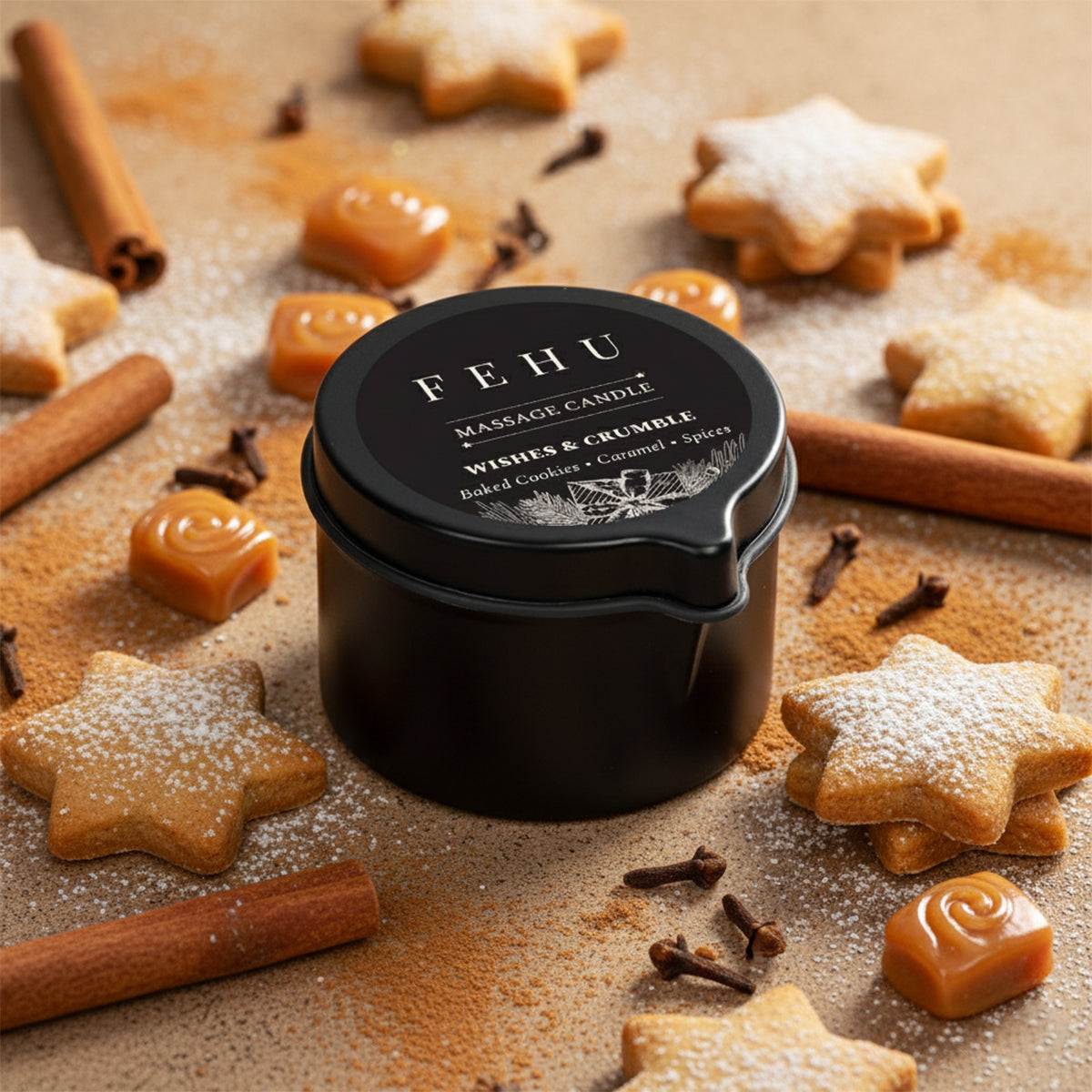 FEHU Massage Candle Wishes & Crumble, 30 g