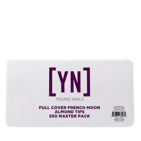 Full Cover French Moon Almond Nail Tips 550 Master Pack