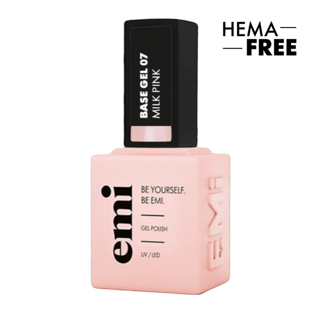 E.MiLac Base Gel Milk Pink #07, 9 ml.