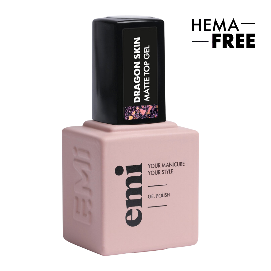 E.MiLac Dragon Skin Matte Top Gel, 9 ml.