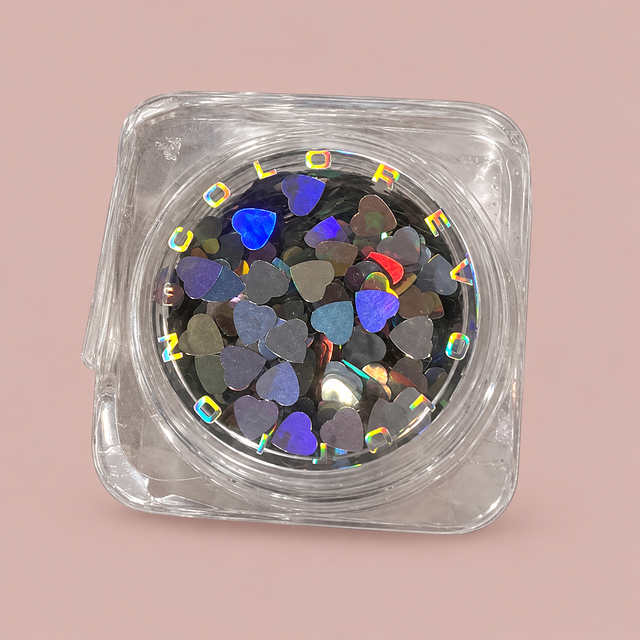 Color Revolution Glitter – Silver hartjes