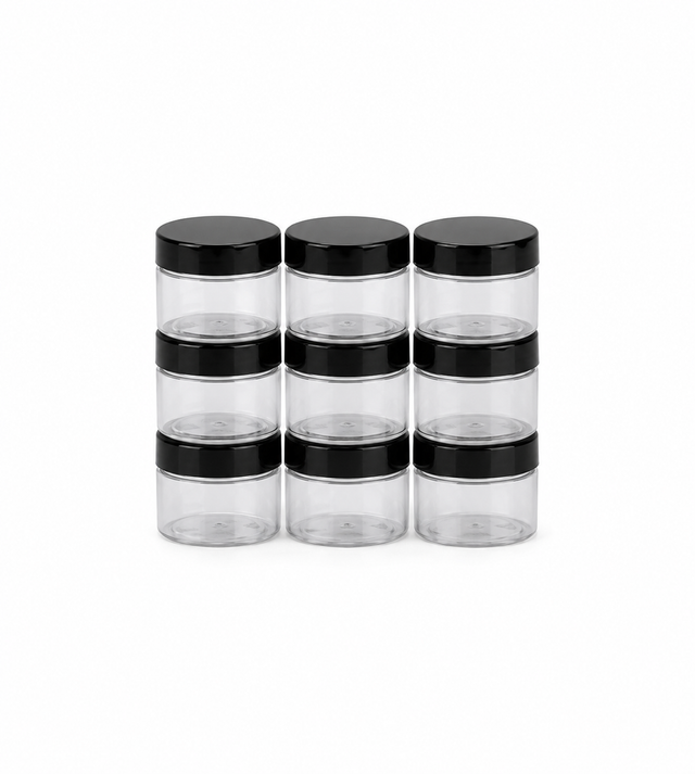 Young Nails 1/4 oz Mixing Jars, Clear (9 Stuks)