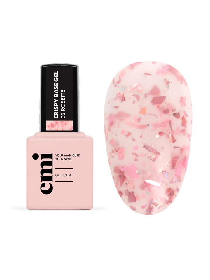 E.MiLac Crispy Base Gel #02 Rosette, 9 ml.