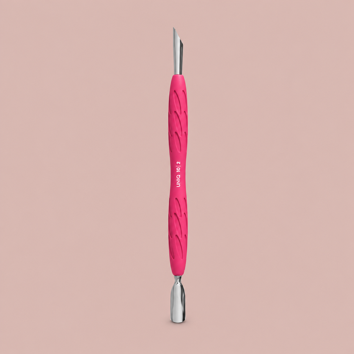 STALEKS Manicure pusher with silicone handle “Gummy” UNIQ 10 TYPE 2 (narrow rounded pusher + slanted pusher)