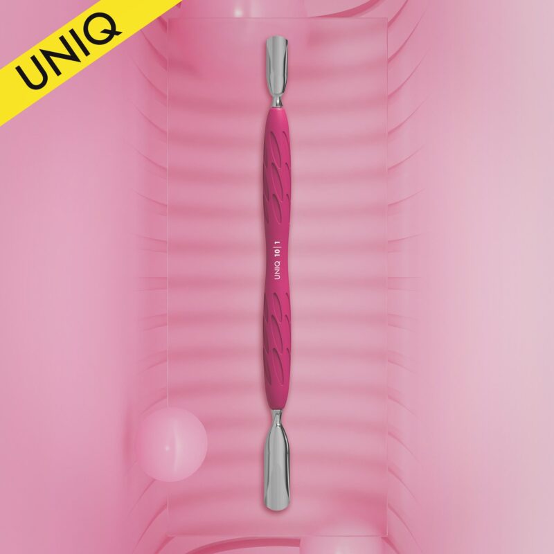 STALEKS Manicure Pusher Gummy  with silicone handle UNIQ 10 TYPE 1 (rounded wide and rounded narrow pusher)