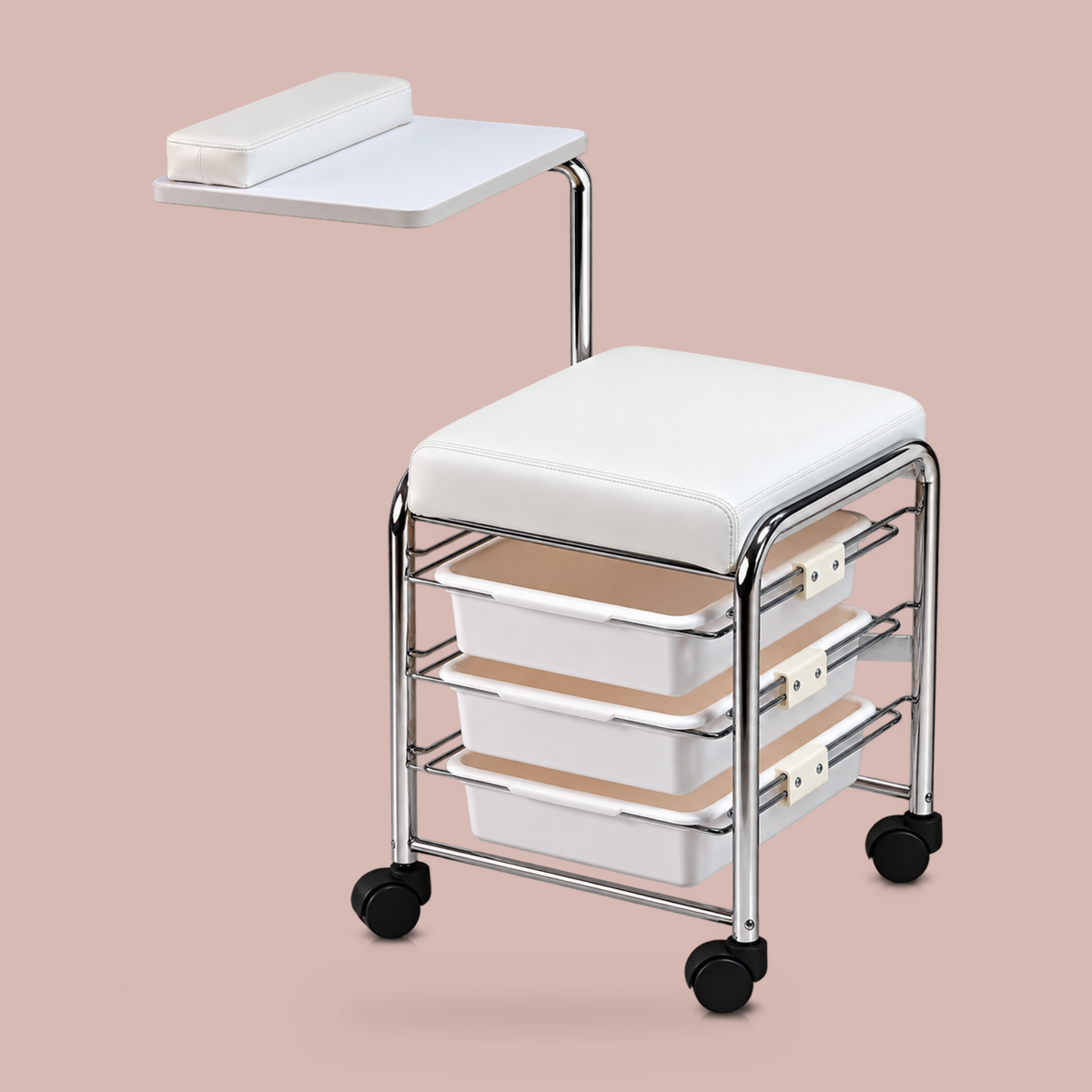 SIBEL Manicure Stool w/ 3 Drawers Michele