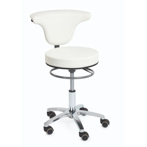 SIBEL Stool w/ Backrest Swivel Back White