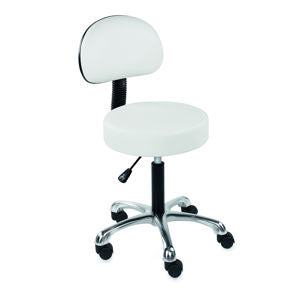 SIBEL Stool w/ Backrest Beauty Comfort White